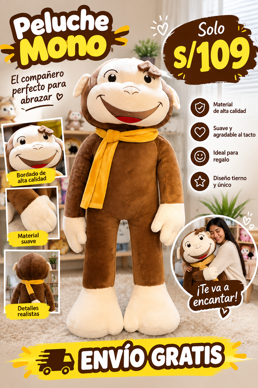 PELUCHE JORGE CURIOSO