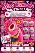 PELUCHE LOPSO DORMILON IMPORTADO + BORDADO PERSONALIZADO