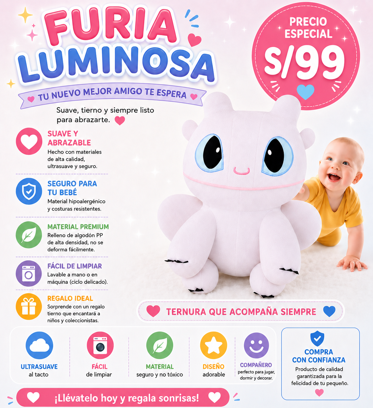 PELUCHE FURIA LUMINOSA IMPORTADO