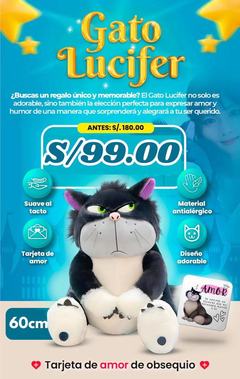 PELUCHE GATO LUCIFER IMPORTADO